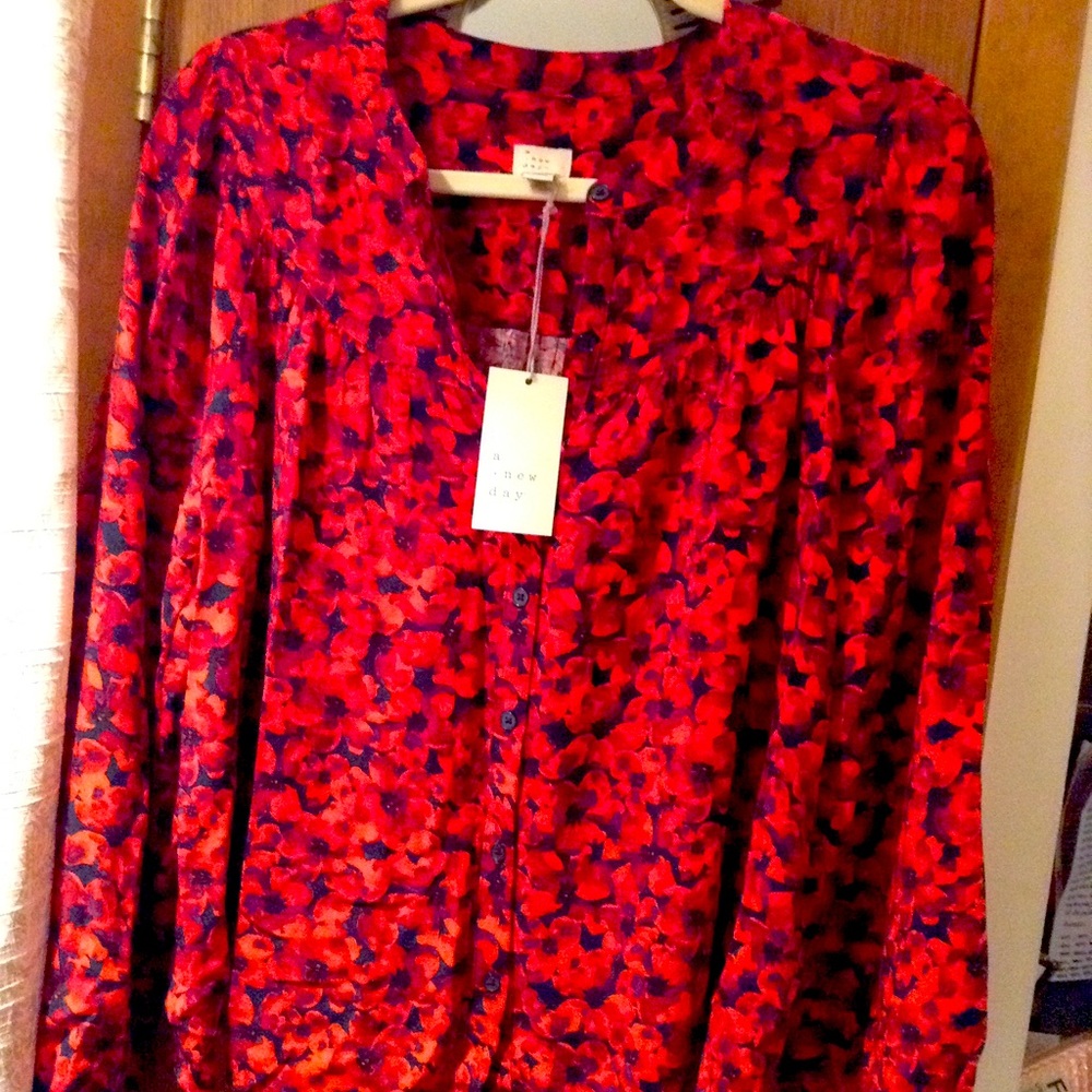 Floral Red Top